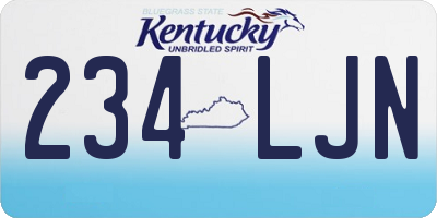 KY license plate 234LJN