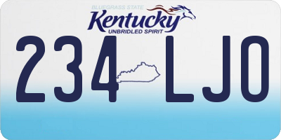 KY license plate 234LJO