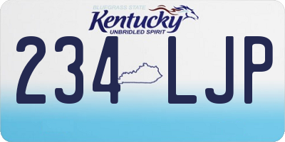 KY license plate 234LJP