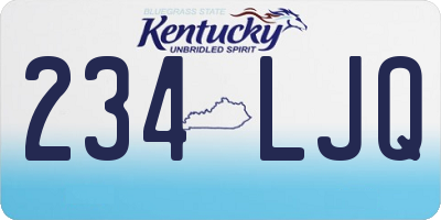 KY license plate 234LJQ