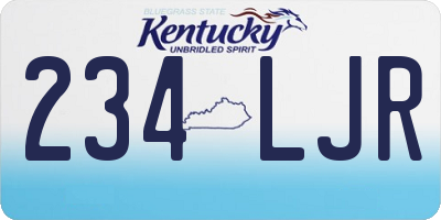 KY license plate 234LJR