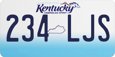 KY license plate 234LJS