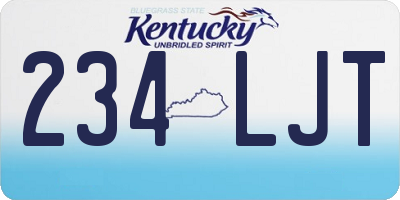 KY license plate 234LJT