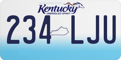 KY license plate 234LJU