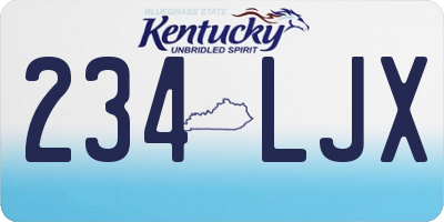 KY license plate 234LJX
