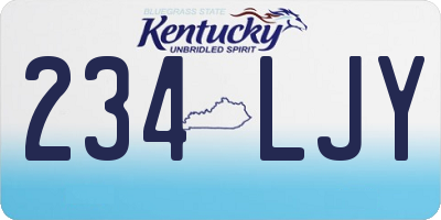 KY license plate 234LJY