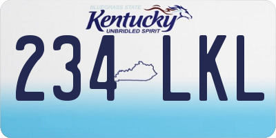KY license plate 234LKL
