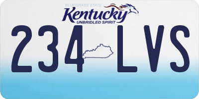 KY license plate 234LVS
