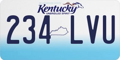 KY license plate 234LVU