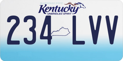 KY license plate 234LVV