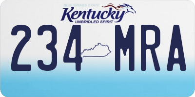 KY license plate 234MRA