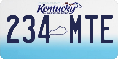 KY license plate 234MTE