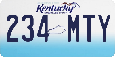 KY license plate 234MTY