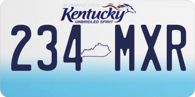 KY license plate 234MXR