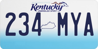 KY license plate 234MYA