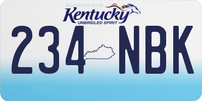 KY license plate 234NBK