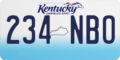 KY license plate 234NBO