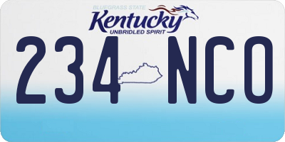 KY license plate 234NCO