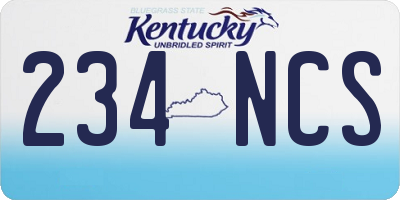 KY license plate 234NCS