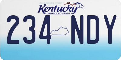 KY license plate 234NDY