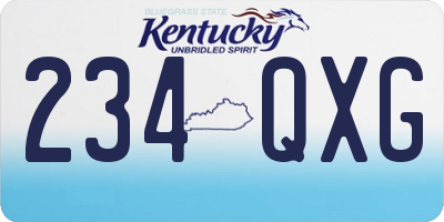 KY license plate 234QXG