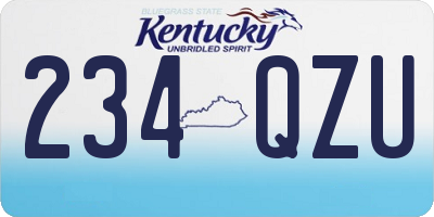 KY license plate 234QZU
