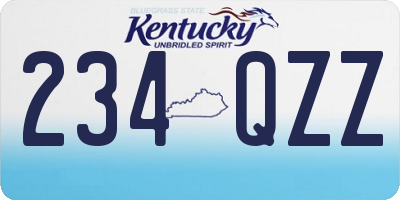 KY license plate 234QZZ