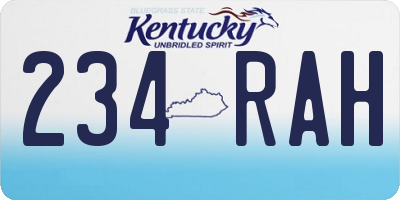 KY license plate 234RAH