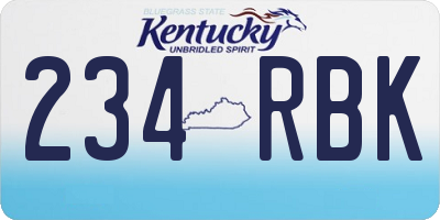 KY license plate 234RBK