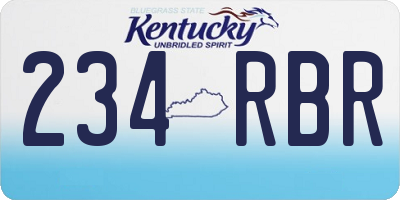 KY license plate 234RBR
