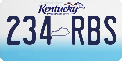 KY license plate 234RBS