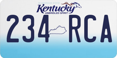 KY license plate 234RCA