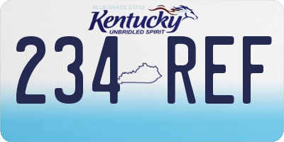 KY license plate 234REF