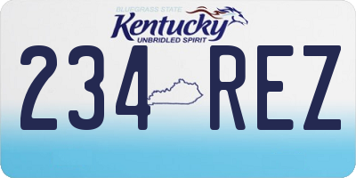 KY license plate 234REZ