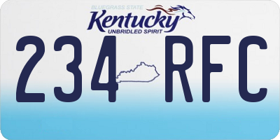 KY license plate 234RFC