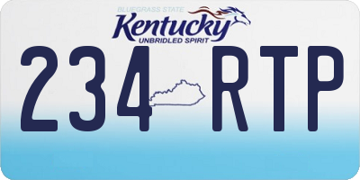 KY license plate 234RTP