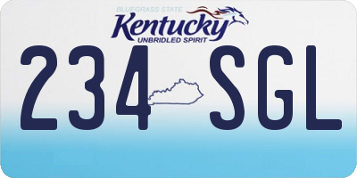 KY license plate 234SGL