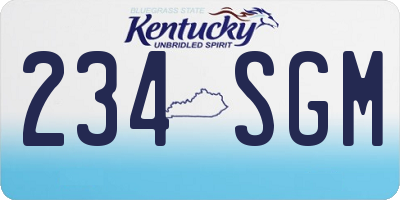 KY license plate 234SGM