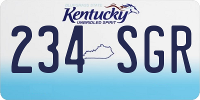 KY license plate 234SGR