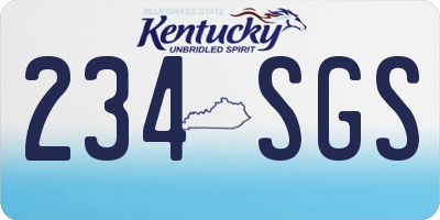 KY license plate 234SGS