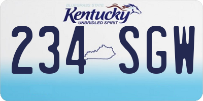 KY license plate 234SGW
