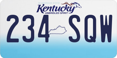 KY license plate 234SQW