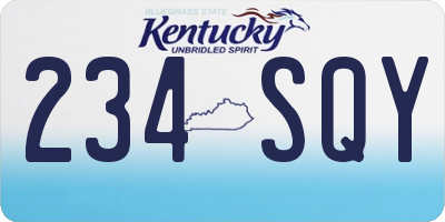 KY license plate 234SQY