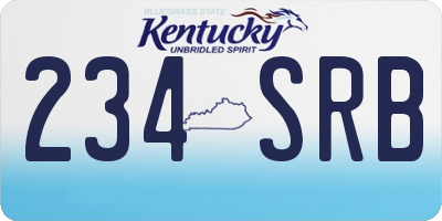 KY license plate 234SRB