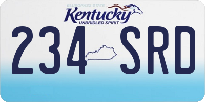 KY license plate 234SRD