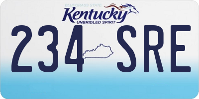 KY license plate 234SRE