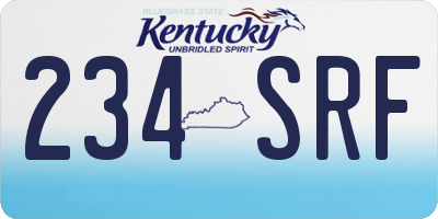 KY license plate 234SRF