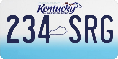 KY license plate 234SRG