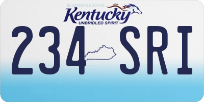 KY license plate 234SRI
