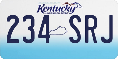 KY license plate 234SRJ